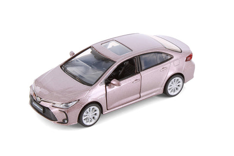 Light Purple Toyota Corolla Diecast Toy with Opening Doors and Pullback Action 1/33 Scale 5 1/2 Inches Long