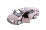 Light Purple Toyota Corolla Diecast Toy with Opening Doors and Pullback Action 1/33 Scale 5 1/2 Inches Long
