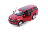 Red 2021 Chevy Tahoe 1/26th Scale Diecast Model with Window Box