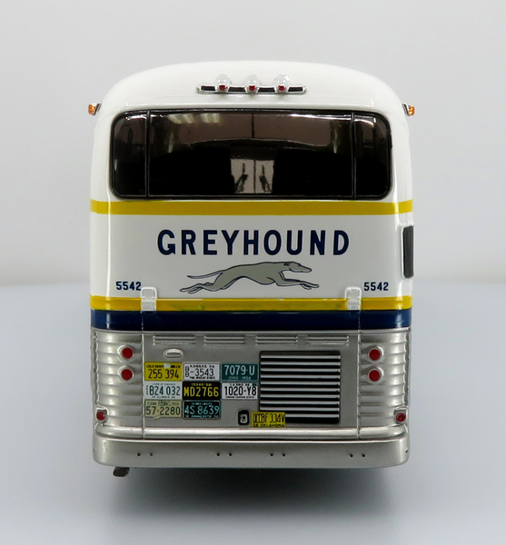 Greyhound Gold Stripe 50th Anniversary 1/43 Scale GM PD-4501 Scenicruiser Coach Bus Model