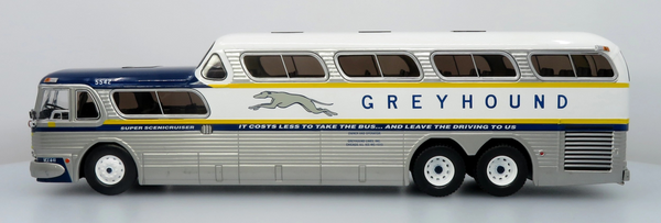 Greyhound Gold Stripe 50th Anniversary 1/43 Scale GM PD-4501 Scenicruiser Coach Bus Model