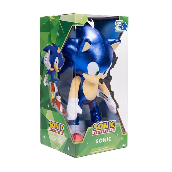 Sonic The Hedgehog 35th Anniversary Sonic 16 Inch Collector's Plush Metallic Blue