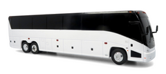 1/50th Scale 10.25 Inches White MCI J4500 Coach - Toy Bus Bank with Rolling Wheels