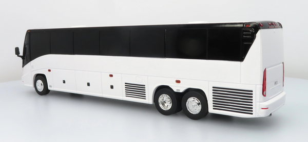 1/50th Scale 10.25 Inches White MCI J4500 Coach - Toy Bus Bank with Rolling Wheels