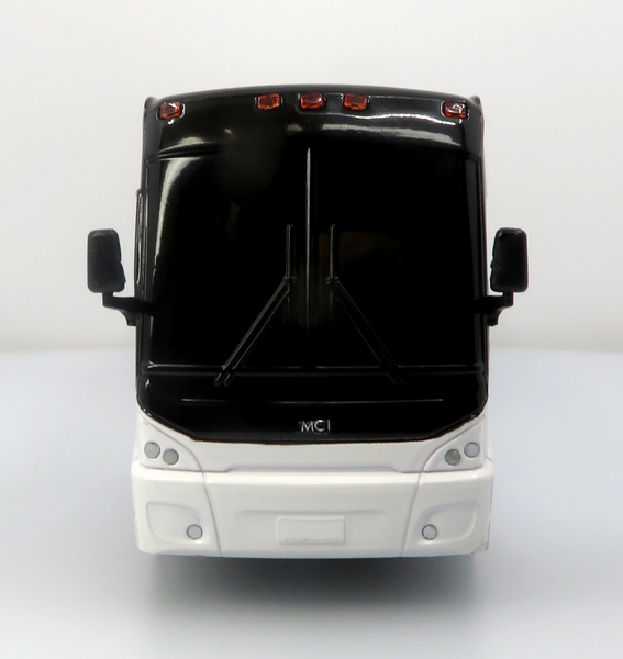 1/50th Scale 10.25 Inches White MCI J4500 Coach - Toy Bus Bank with Rolling Wheels