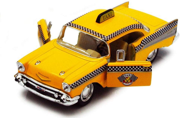 Diecast 1957 Chevrolet Bel Air Taxi  with Pullback Action