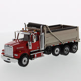 Western Star 4900 SF Dump Truck - Red cab - Matte silver body 1/50 Scale