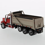 Western Star 4900 SF Dump Truck - Red cab - Matte silver body 1/50 Scale