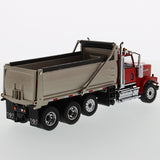 Western Star 4900 SF Dump Truck - Red cab - Matte silver body 1/50 Scale