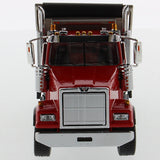 Western Star 4900 SF Dump Truck - Red cab - Matte silver body 1/50 Scale