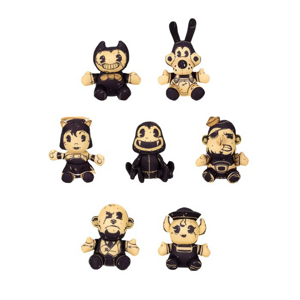 Bendy and The Ink Machine 3.5" Pancake Mini-Plush in Crane Game Package, Includes 7 Different Characters