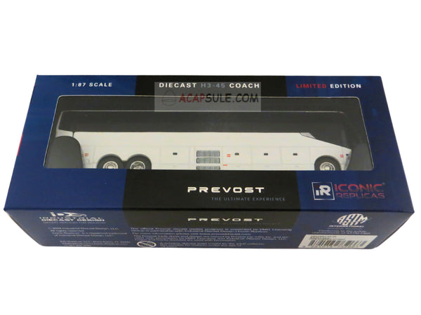 White No Livery Prevost H3-45 Coach Bus 1/87 Scale Diecast Model