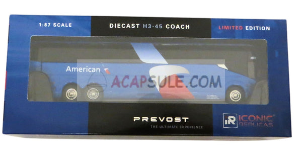 American Airlines Landline Prevost H3-45 Coach Bus 1/87 Scale Diecast Model