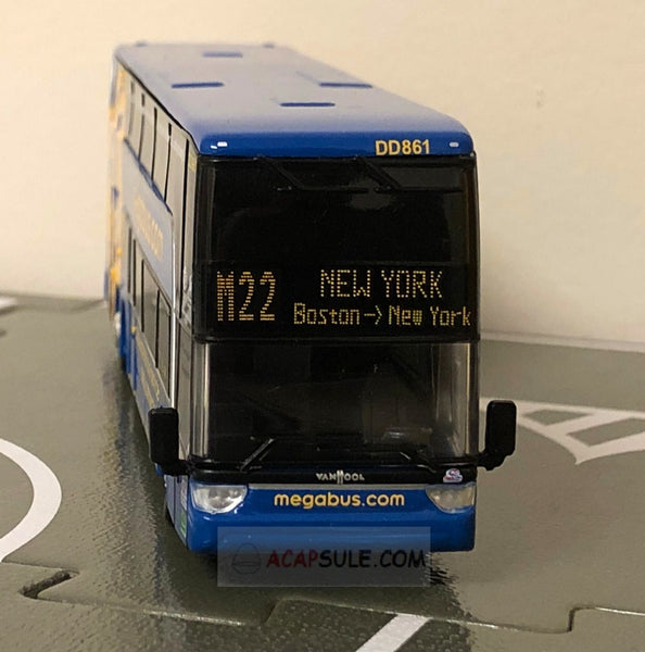 Megabus M22 New York to Boston - 1/87 Scale Van Hool TDX Double Decker Bus Model