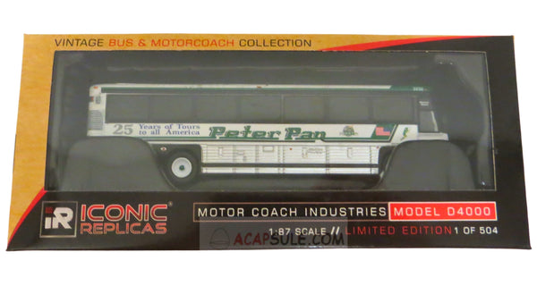 Peter Pan 25 Years of Tours - 1/87 Scale MCI D4000 Diecast Model Bus