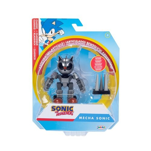 Mecha Sonic with Spike Trap 4 Inch Action Figure with 11 Points of Articulation