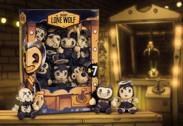 Bendy and The Ink Machine 3.5" Pancake Mini-Plush in Crane Game Package, Includes 7 Different Characters