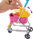 Barbie Pets Stroll & Play Pups Playset with Blonde Doll, Transforming Stroller and Puppies