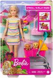 Barbie Pets Stroll & Play Pups Playset with Blonde Doll, Transforming Stroller and Puppies