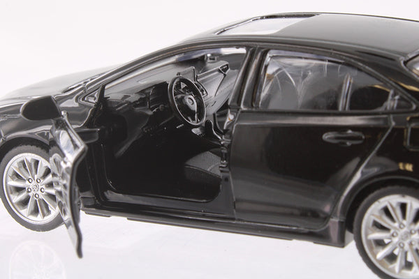Black Toyota Corolla Diecast Toy with Pullback Action 1/43 Scale 4.25 Inches Long