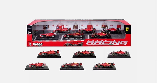 Burago 1:43 Ferrari Formula Racing Die-cast Model 6-pack