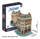 Corner Savings Bank Printed Cardboard HO Model Building