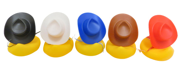 Set of Five 2 Inch Cowboy Hats and Bandana Rubber Duckies