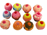 One Dozen 2 Inches Squishy Cupcake Toys in Assorted Styles (12 per order)
