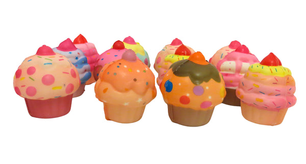One Dozen 2 Inches Squishy Cupcake Toys in Assorted Styles (12 per order)