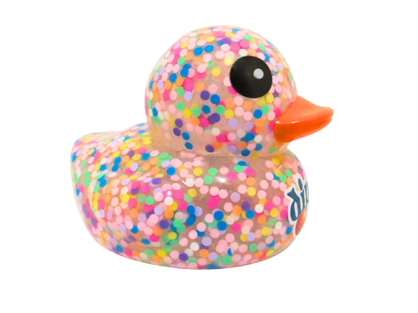 Dippin' Dots Large 6 Inch rubber duck cast with dots inside
