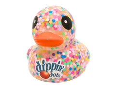 Dippin' Dots Large 6 Inch rubber duck cast with dots inside
