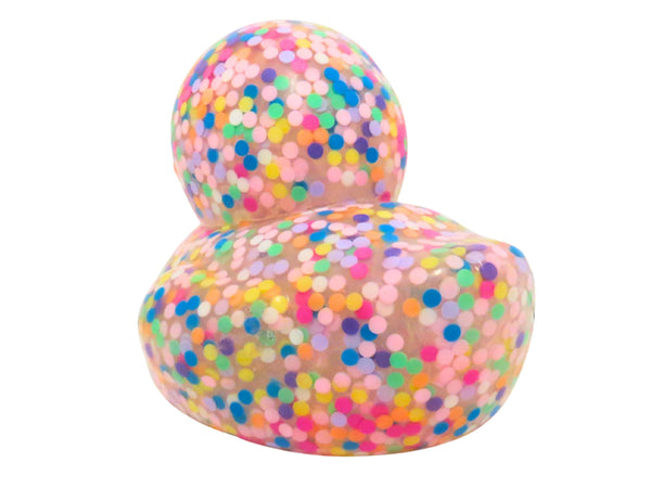 Dippin' Dots Large 6 Inch rubber duck cast with dots inside