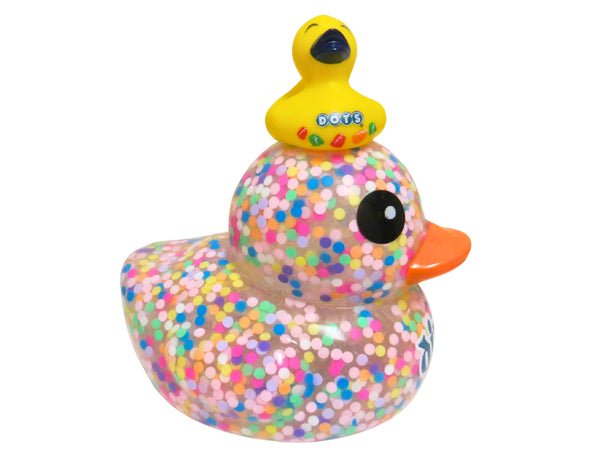 Dippin' Dots Large 6 Inch rubber duck cast with dots inside