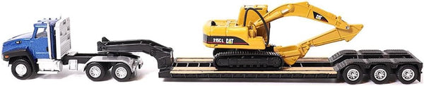 1:87 Scale Cat CT660 Day Cab Tractor with Lowboy Trailer and Cat 315C L Hydraulic Excavator