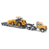 1/87th Scale  CAT CT681 Day Cab Tractor with Lowboy Trailer and Cat 950G Wheel Loader