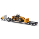 1/87th Scale  CAT CT681 Day Cab Tractor with Lowboy Trailer and Cat 950G Wheel Loader