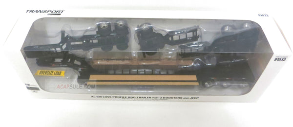 Diecast Masters 1/50 XL 120 Low-Profile HDG Outrigger Style Trailer with Jeep and 2 Boosters Diecast Model