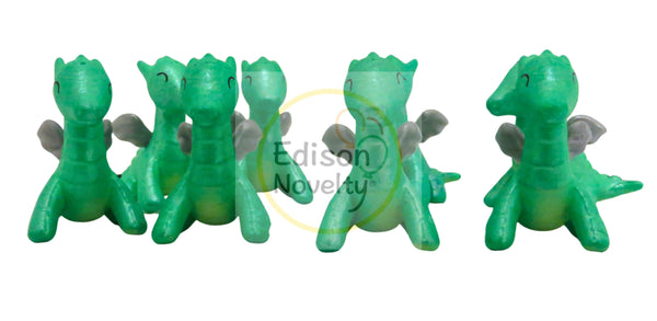 Hard Plastic Dragon Figures Lot of 8, each about 1 1/2 inches tall