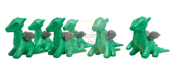Hard Plastic Dragon Figures Lot of 8, each about 1 1/2 inches tall