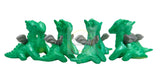 Hard Plastic Dragon Figures Lot of 8, each about 1 1/2 inches tall
