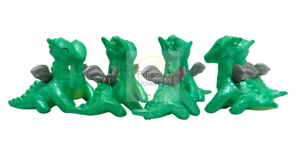 Hard Plastic Dragon Figures Lot of 8, each about 1 1/2 inches tall