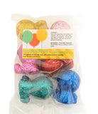 Set of Six 2.5 Inch Rubber Glitter Aliens Figures