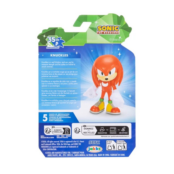 Sonic 35th Anniversary 2.5" Classic Knuckles with 5 Points of Articulation