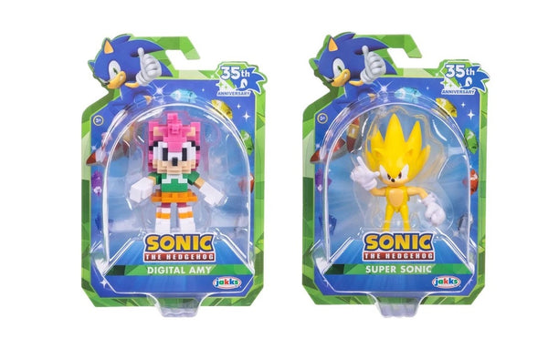 Sonic 35th Anniversary 2.5" Digital Amy and 2.5" Super Sonic Figures