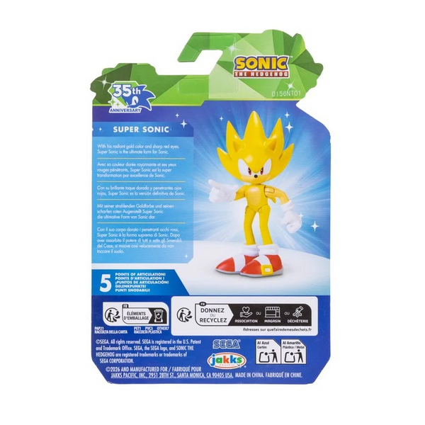 Sonic 35th Anniversary 2.5" Modern Super Sonic with 5 Points of Articulation