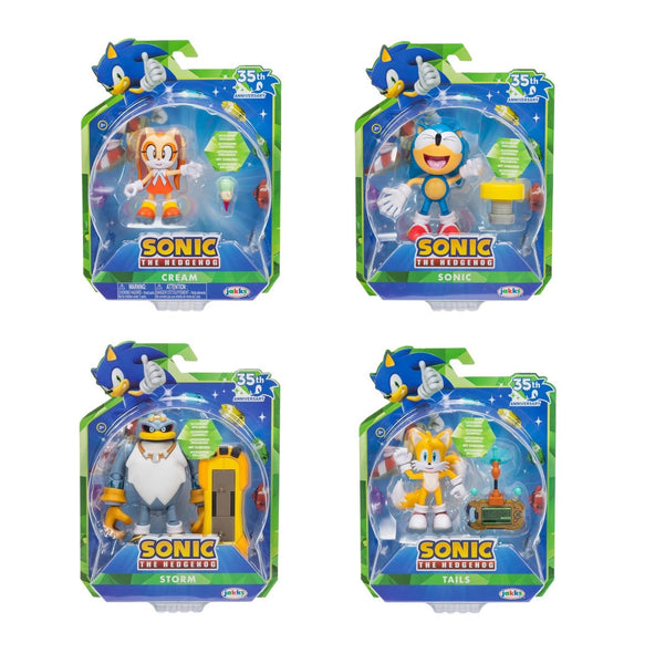 Sonic 35th Ann 4" Figures Jakk's Wave 25 Set of 4 (Cream, Sonic, Storm and Tails)