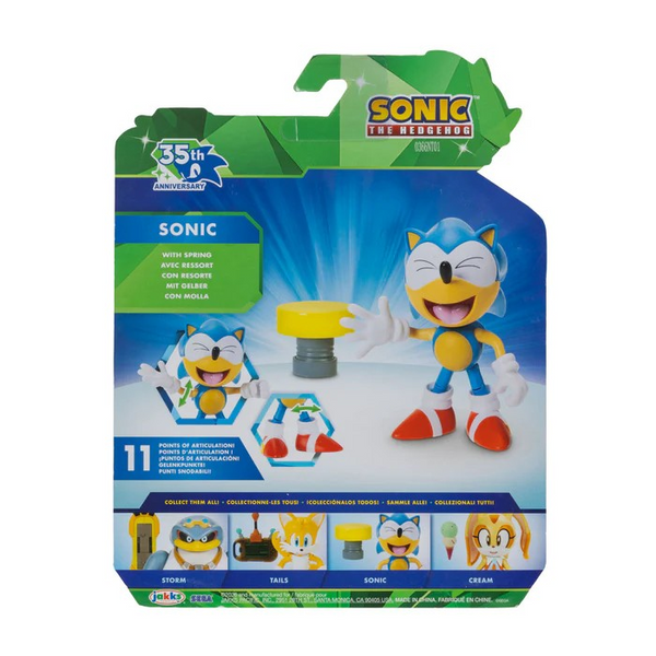 Sonic 35th Anniversary Classic Sonic with Yellow Spring 4 Inch Action Figure with 11 Points of Articulation