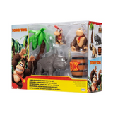 Jakks Pacific 2.5 Inch Donkey Kong Jungle Adventure Diorama Set (new Rambi figure)