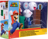 Jakks Pacific 2.5 Inch Super Mario Spinning Spirit House Diorama Set (3 Figures, 2 Accessories)