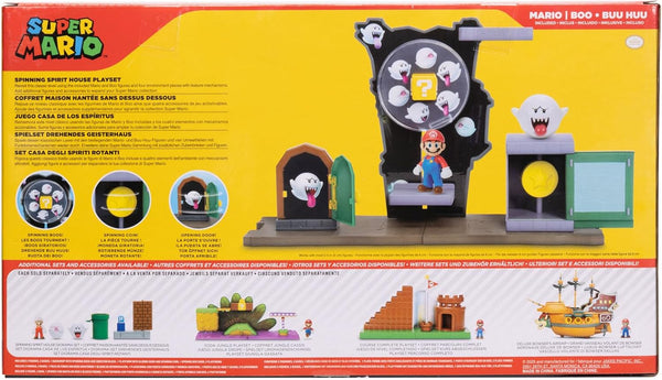 Jakks Pacific 2.5 Inch Super Mario Spinning Spirit House Playset(2 Figures, 4 Interactive Features)